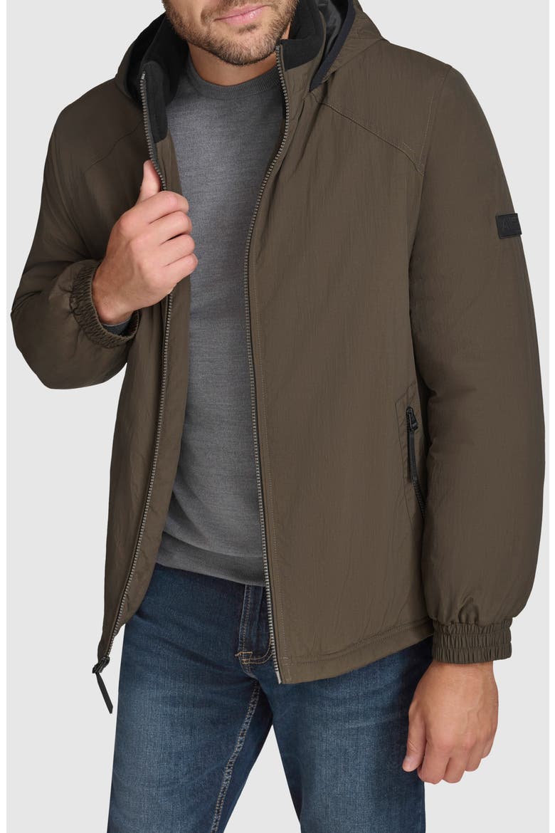 Gatton Hooded Nylon Jacket, Main, color, OLIVE