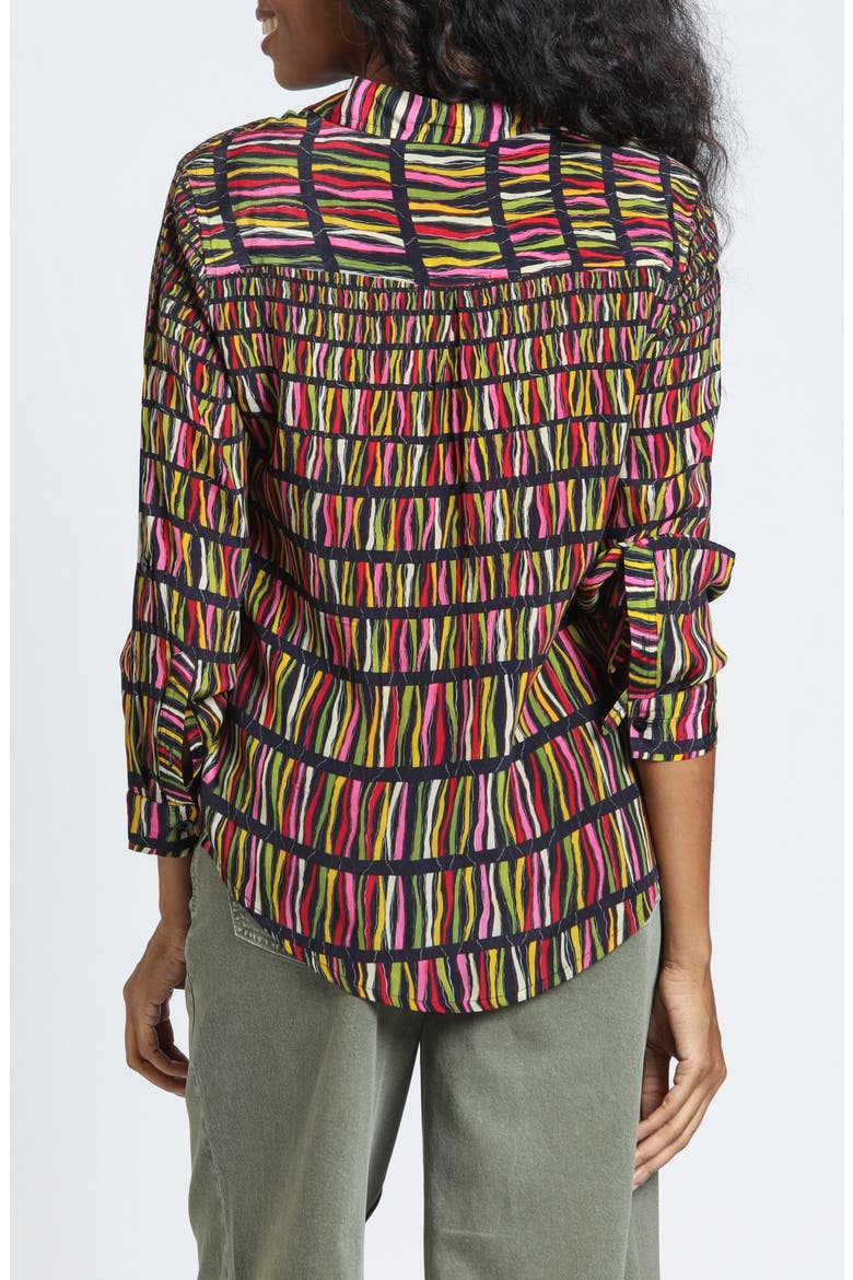 Print Roll Tab Sleeve Button-Up Shirt, Alternate, color, PRISM ONYX MULTI