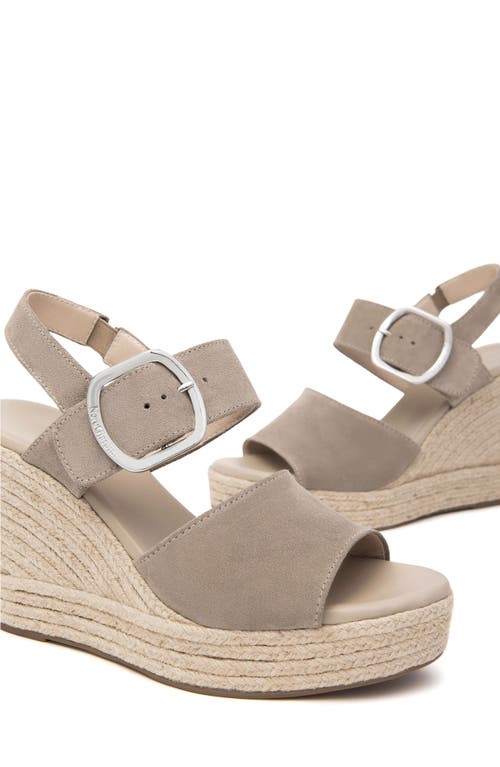 Nerogiardini Slingback Espadrille Platform Wedge Sandal In Brown