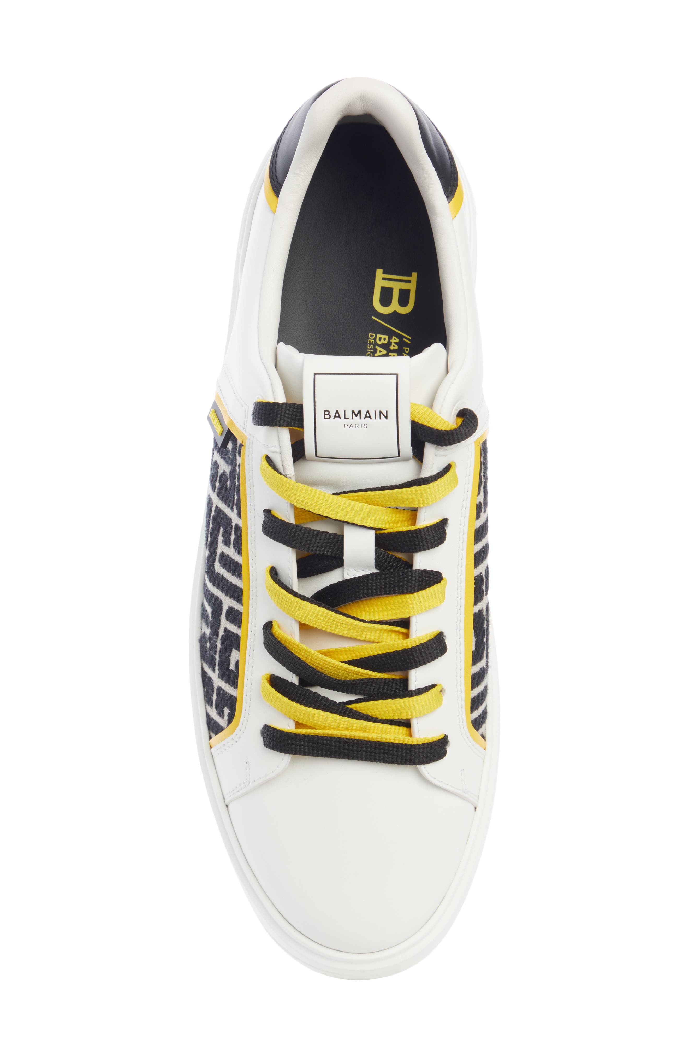 Balmain B-Court Monogram Low Top Sneaker, Alternate, color, 