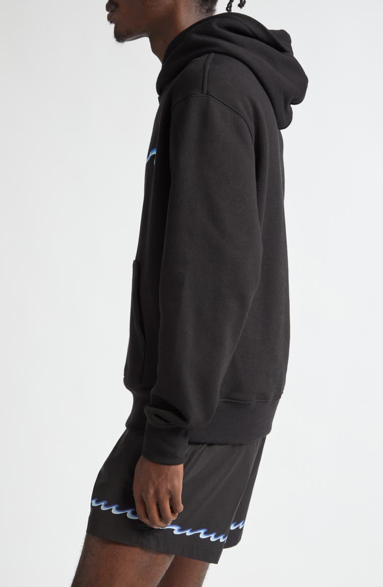 AMIRI Wave Logo Cotton Graphic Hoodie, Alternate, color, Black