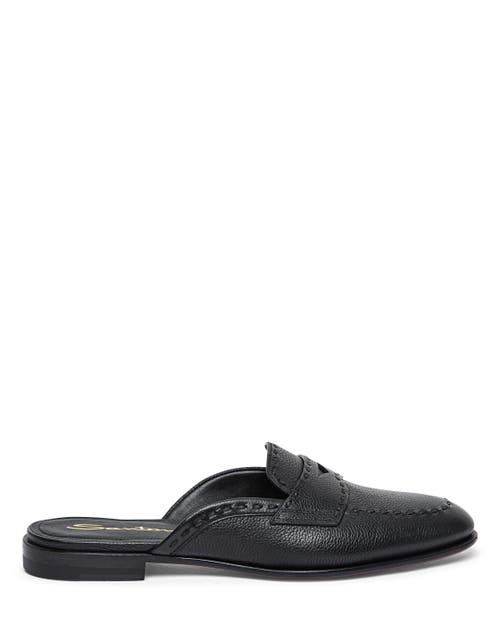 Santoni Granato Leather Mule In Black
