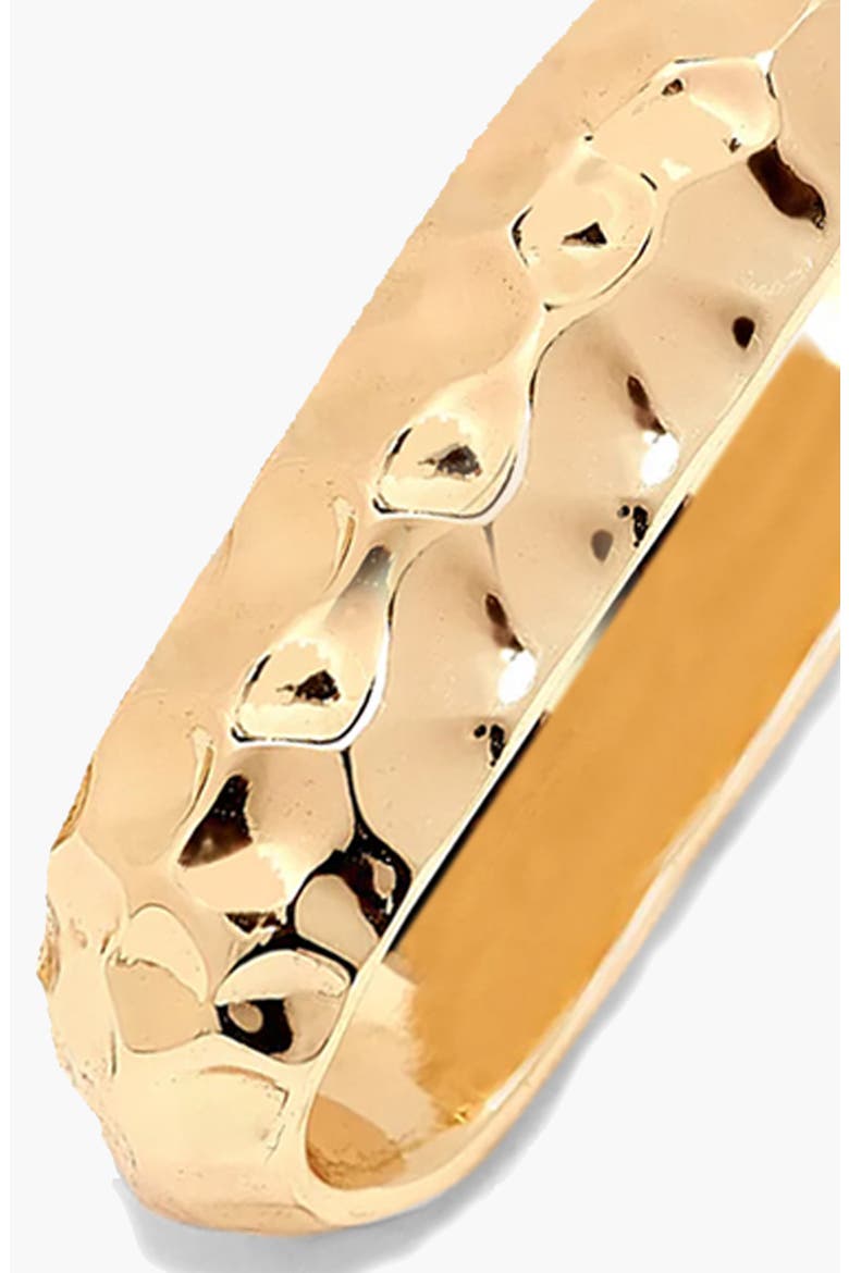 Sanu Soft Hammered Midi Hoop Earrings in Gold, Alternate, color, Gold