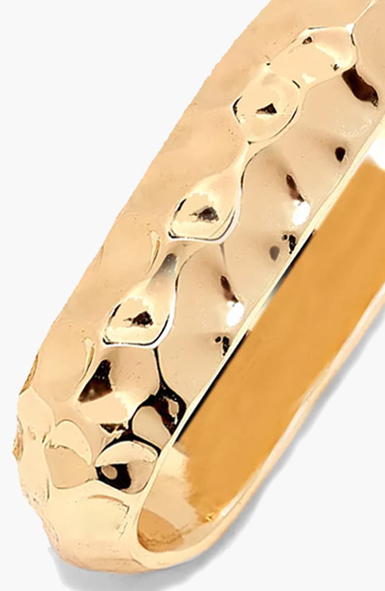 YOJ Sanu Soft Hammered Midi Hoop Earrings in Gold, Alternate, color, Gold
