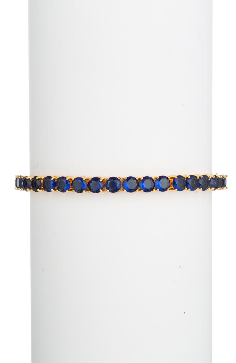 EYE CANDY LOS ANGELES Harper Cubic Zirconia Tennis Bracelet, Alternate, color, Blue/ Gold