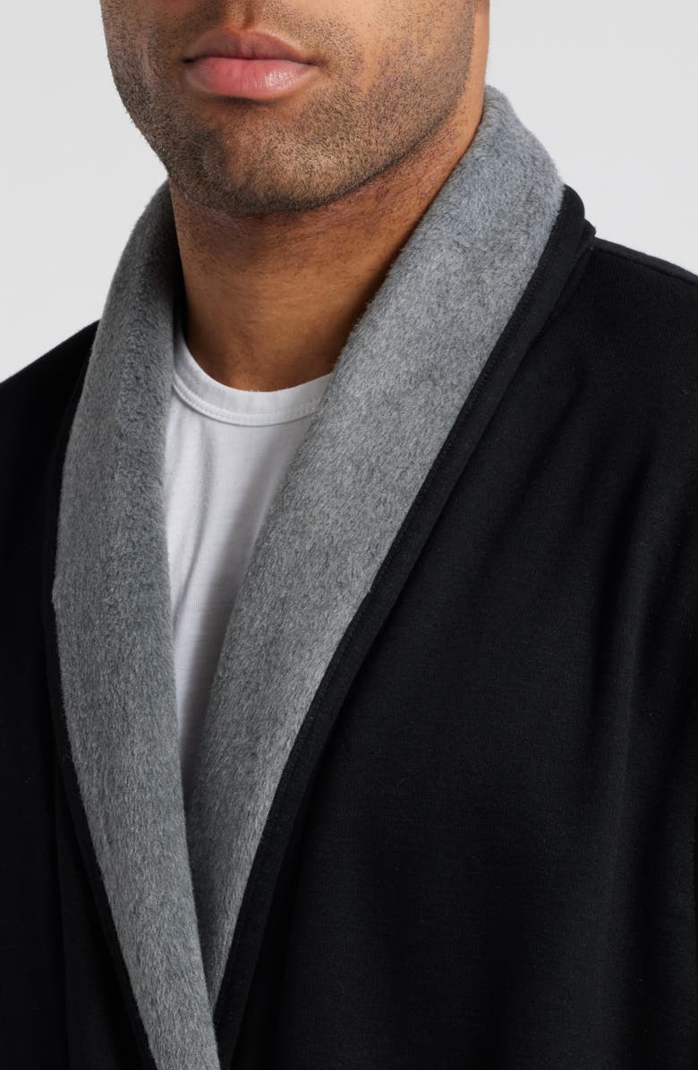 Nordstrom Essential Fleece Lined Robe, Alternate, color, Black