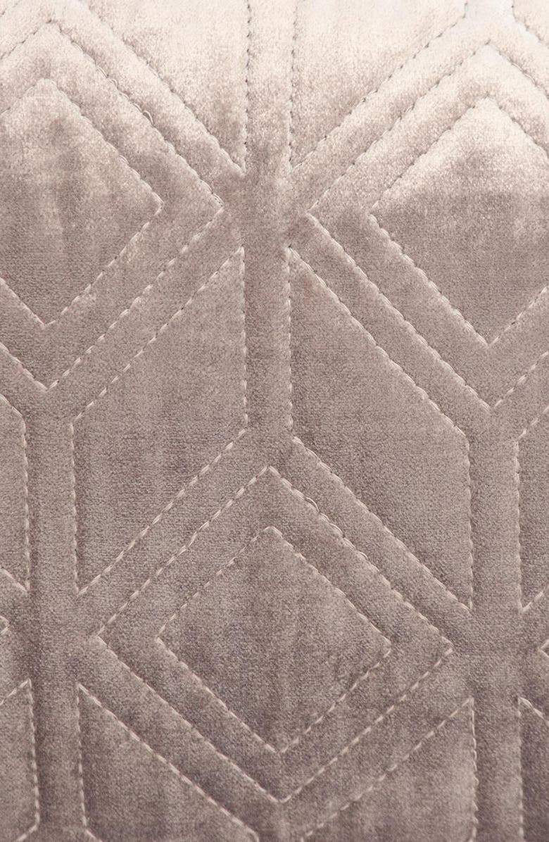 PARKLAND COLLECTION Tufted Velvet Oblong Throw Pillow, Alternate, color, Taupe