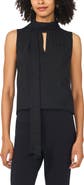 Vince Camuto Embroidered Scarf Neck Halter Tank
