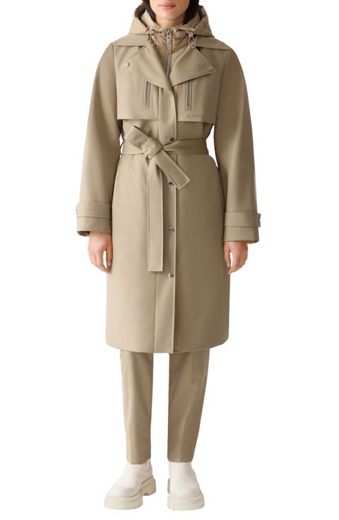 Siobhan Down Trench Coat with Removable Bib