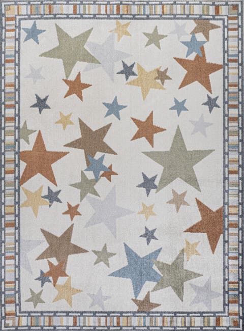 Star Gazer Geometric Machine-Washable Area Rug