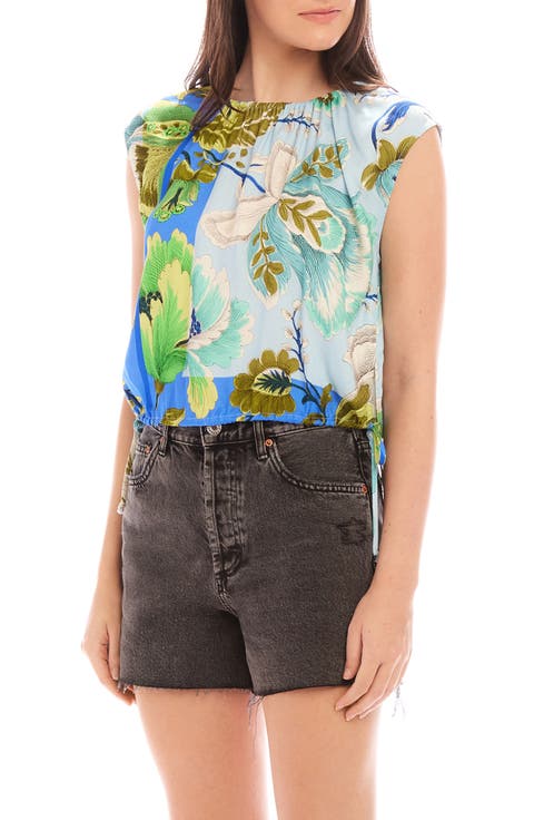 Sami Scarf Print Tie Hem Sleeveless Top