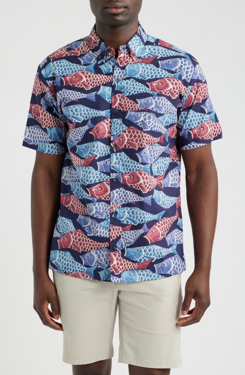 Upstream Short Sleeve Cotton Button-Down Shirt