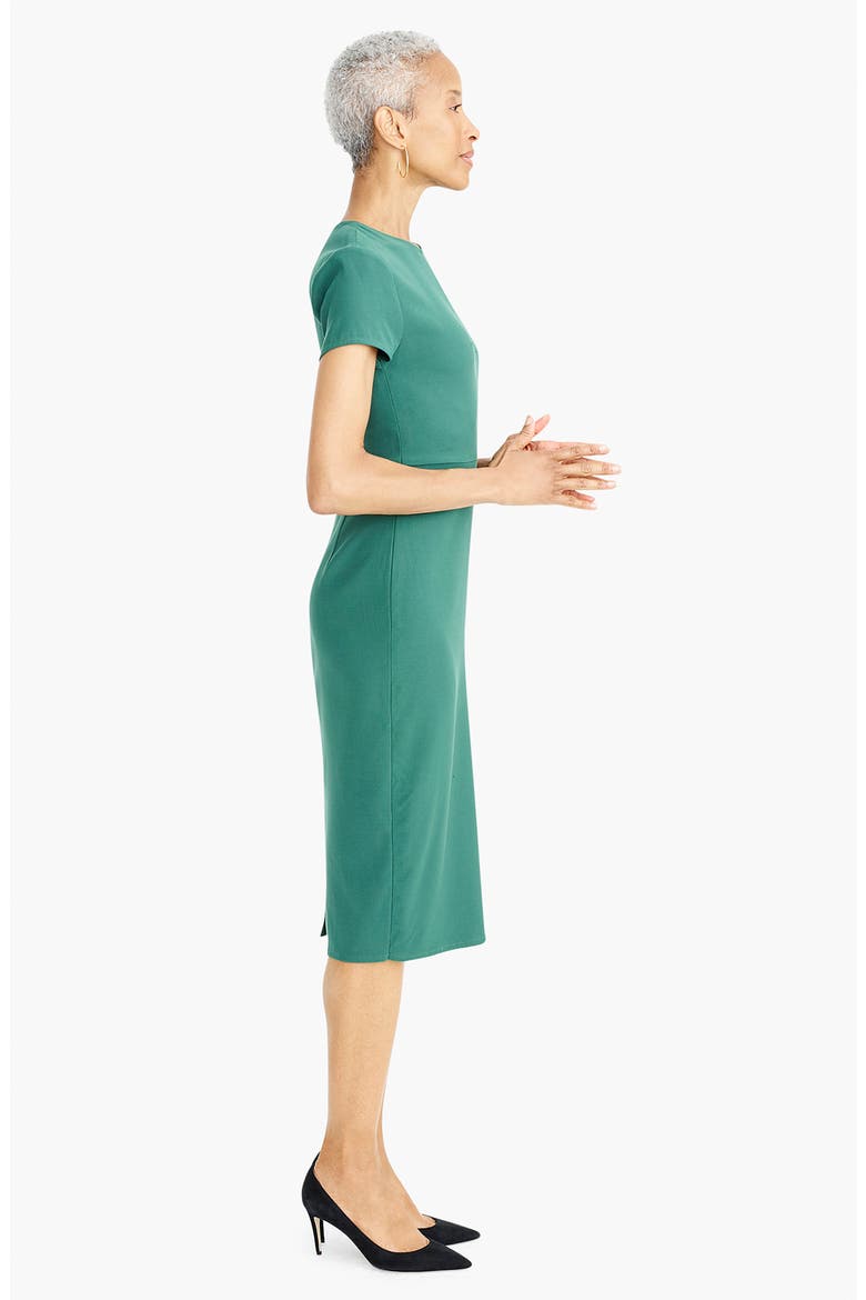 for J.Crew Stretch Twill Sheath Dress, Alternate, color, FOREST GREEN