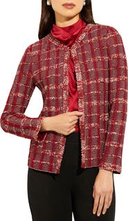 Misook Eyelash Tweed Knit Jacket