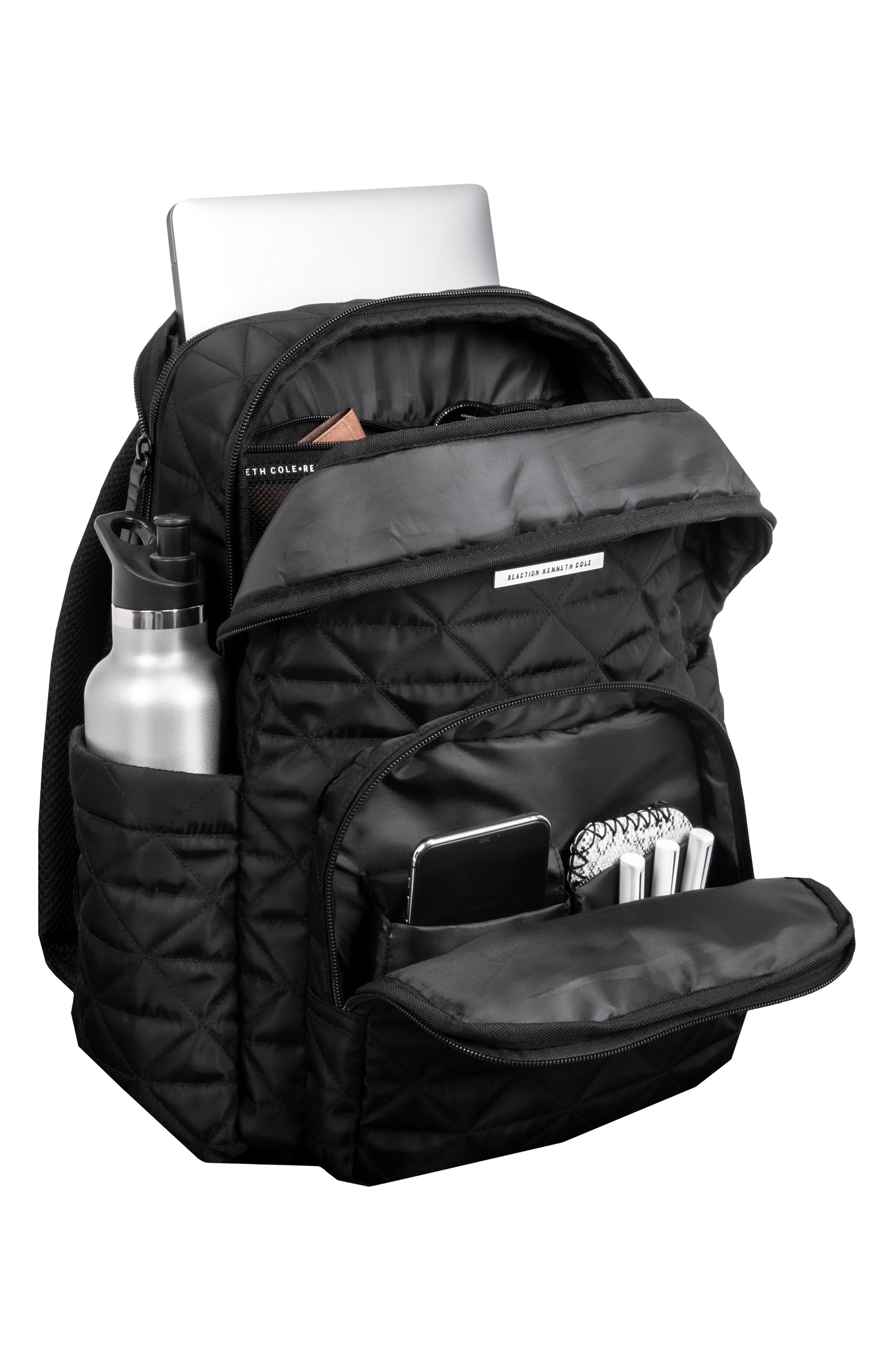 Kenneth Cole Reaction Diamond Tower Carry-On and Emma Laptop Backpack Bundle Set, Alternate, color, Black