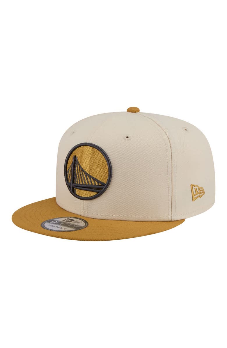 New Era Men's New Era Cream/Tan Golden State Warriors Two-Tone Color Pack 9FIFTY Snapback Hat, Main, color, Cream