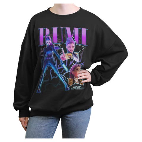 Junior's KPop Demon Hunters Rumi Stars Logo  Sweatshirt