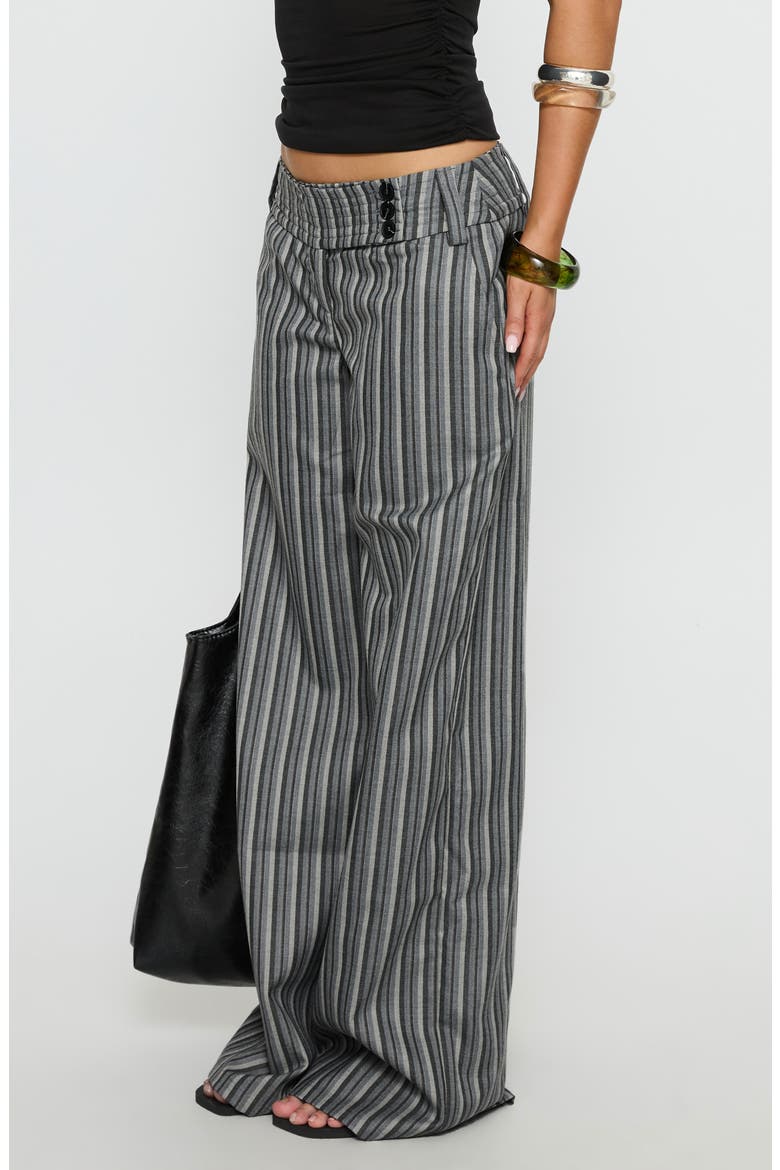 Cedars Stripe Low Rise Wide Leg Pants, Alternate, color, GREY STRIPE