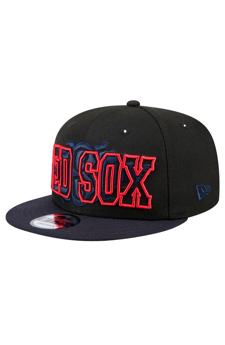 New Era Men's New Era Black Boston Red Sox Splatter 9FIFTY Snapback Hat, Main, color, Black