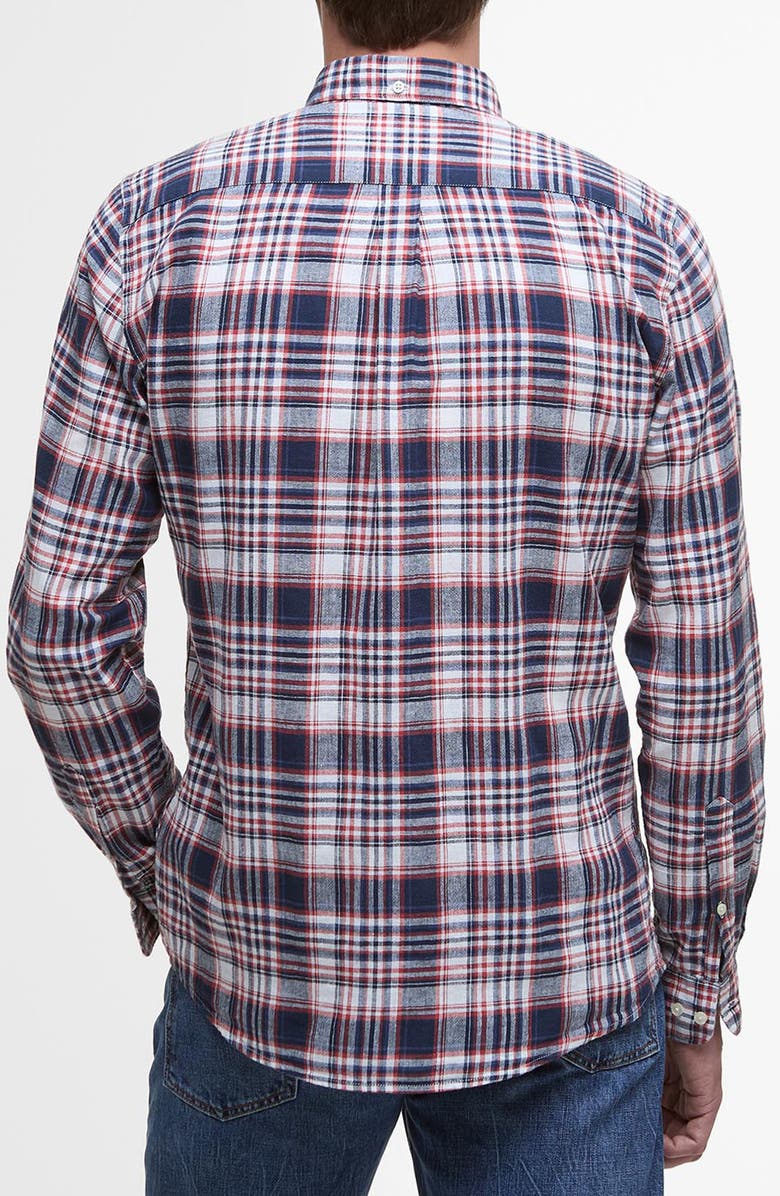 Barbour Bridgeport Tailored Fit Plaid Linen & Cotton Button-Down Shirt, Alternate, color, 