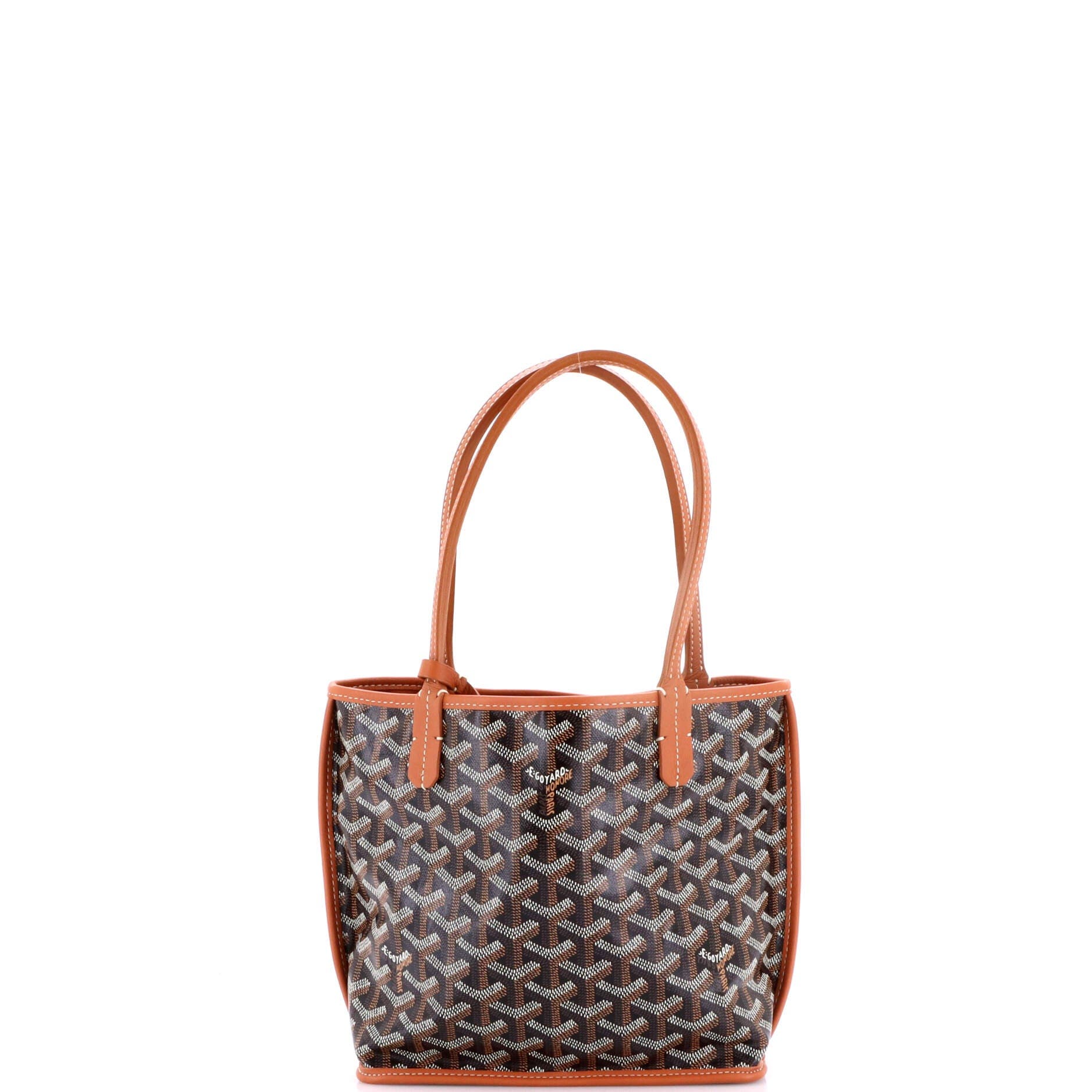 Pre-Owned Goyard Anjou Reversible Tote Coated Canvas Mini, Alternate, color, Brown
