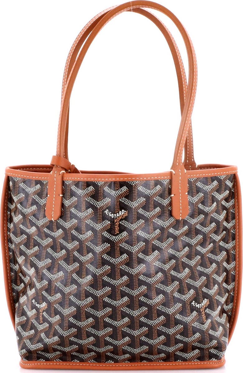 Pre-Owned Goyard Anjou Reversible Tote Coated Canvas Mini, Alternate, color, Brown
