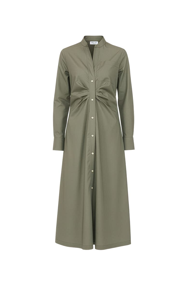 Callas Milano Genny  Long sleeve shirt dress, Main, color, Olive