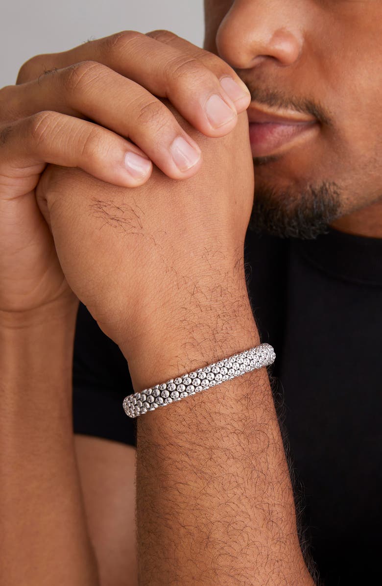 LAGOS Men's Anthem Caviar Skull Bracelet, Alternate, color, Silver