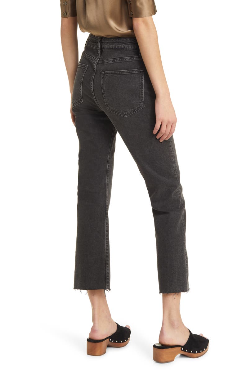 FRAME Le Crop High Waist Raw Hem Mini Bootcut Jeans, Alternate, color,