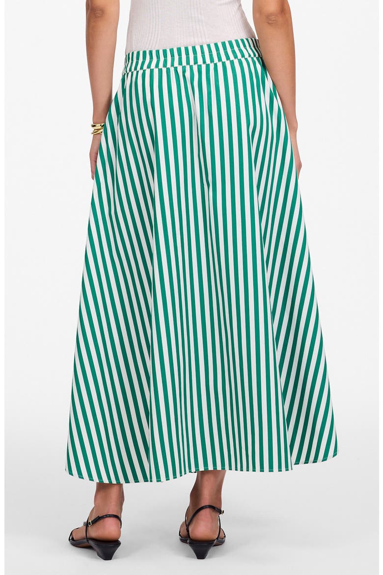 Stripe Cotton Poplin Midi Skirt, Alternate, color, VERDANT GREEN