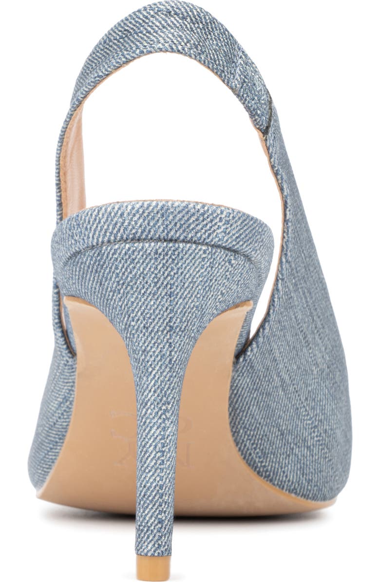 NEW YORK AND COMPANY Steph Snake Embossed Pointed Toe Slingback Pump, Alternate, color, Blue