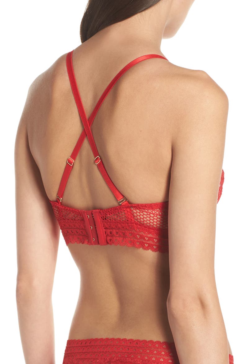 Kitty Convertible Longline Bra, Alternate, color, RACER RED