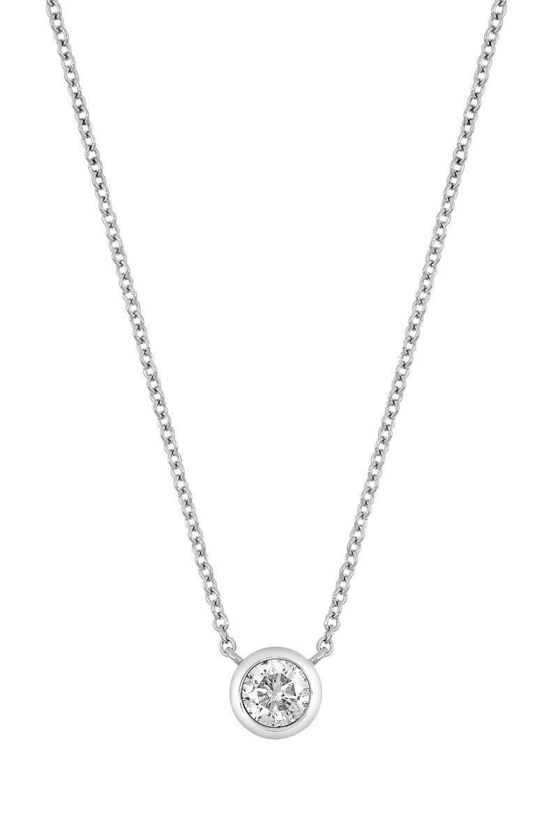 Diamond Bezel Pendant Necklace - 0.37 ctw. (Nordstrom Exclusive), Main, color, 14K WHITE GOLD