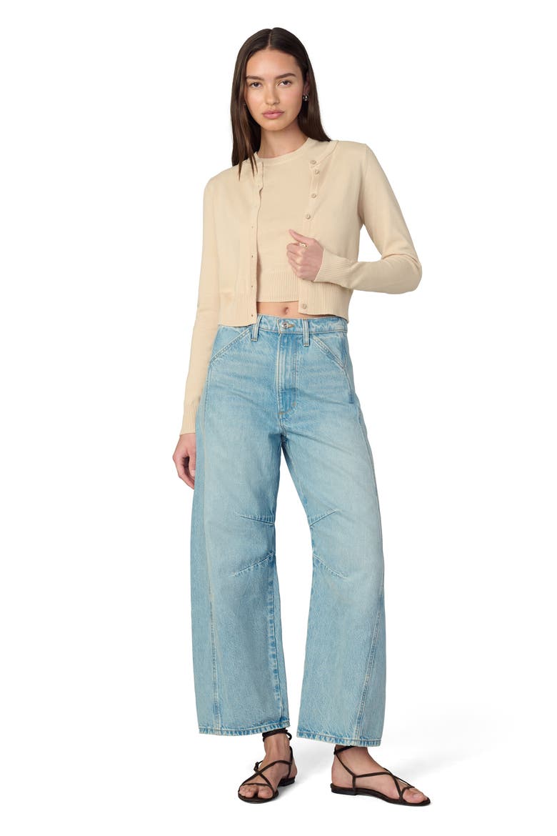 The Dani Crop Cotton Blend Cardigan, Alternate, color, SAND