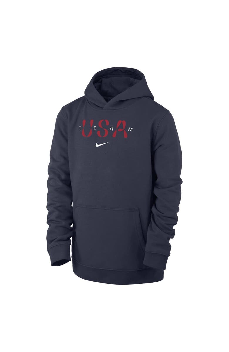 Nike Youth Nike Navy Team USA Club Fleece Pullover Hoodie, Main, color, Navy