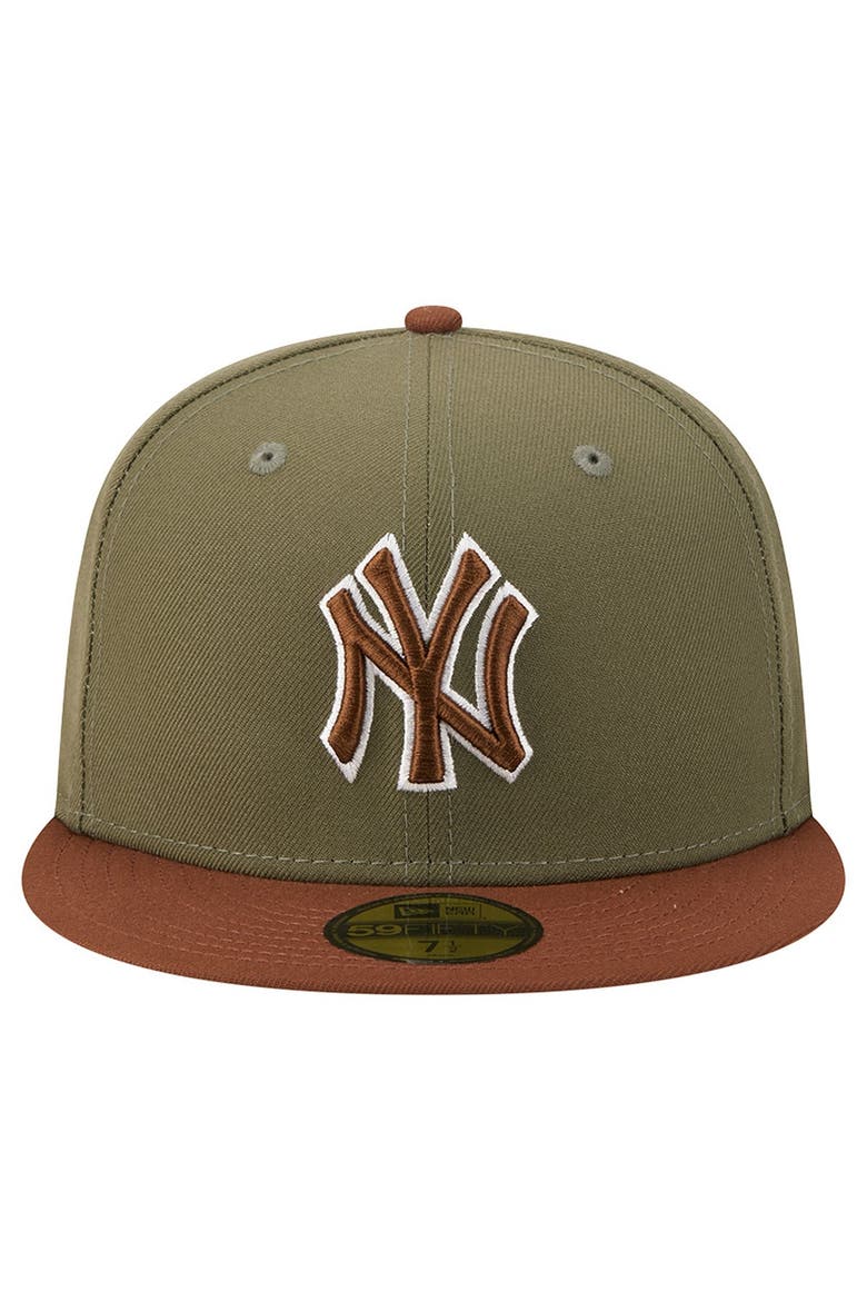 Men's New Era Olive/Brown New York Yankees Color Pack 59FIFTY Fitted Hat, Alternate, color, Olive