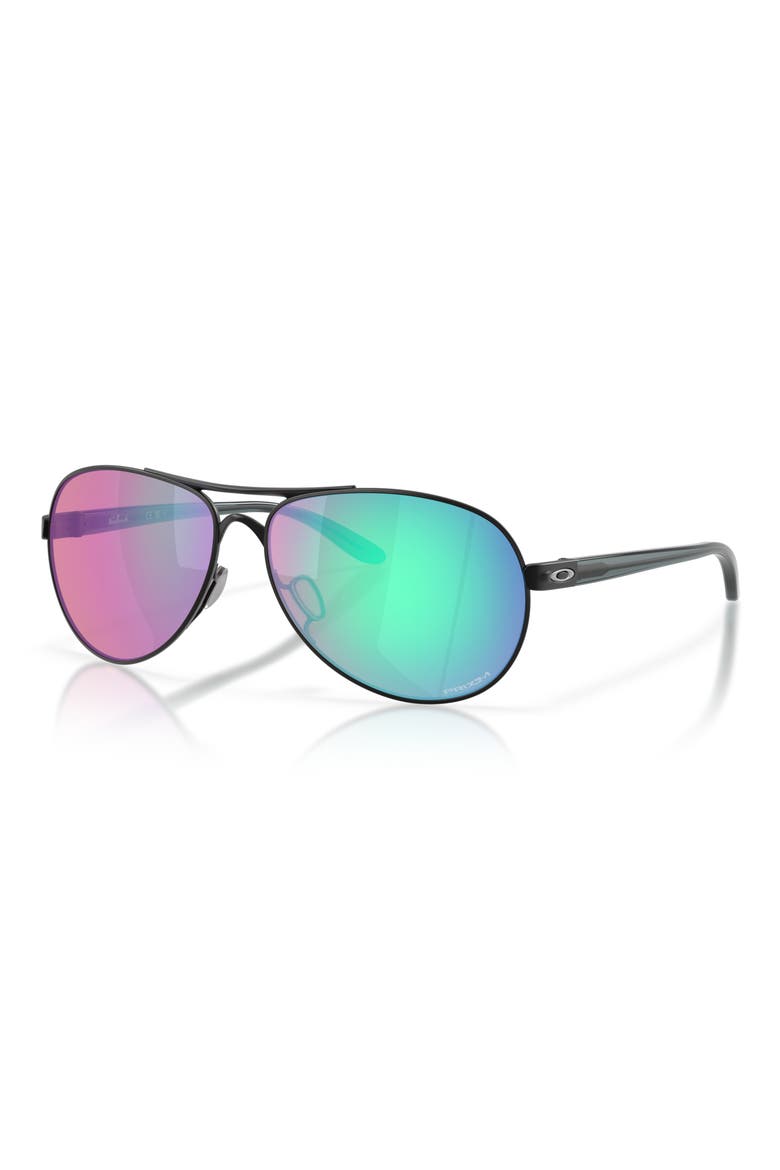 Feedback 59mm Pilot Aviator Sunglasses, Alternate, color, SATIN BLACK / PRIZM GOLF