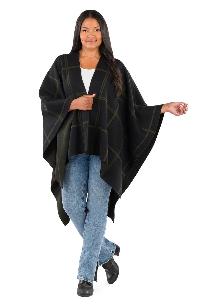 Patricia Nash Plaid Cape, Alternate, color, Black Mutli