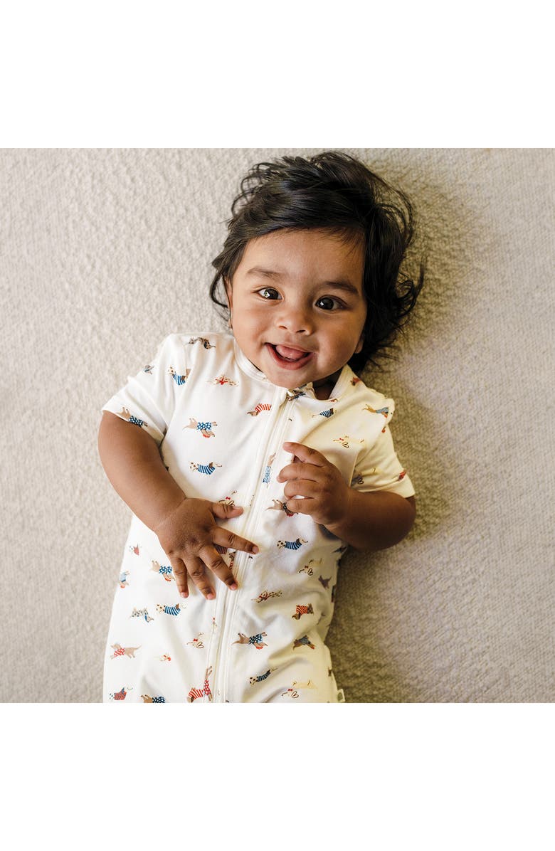 Kynd Baby Day or Night Short Sleeve Romper, Alternate, color, Dachshund