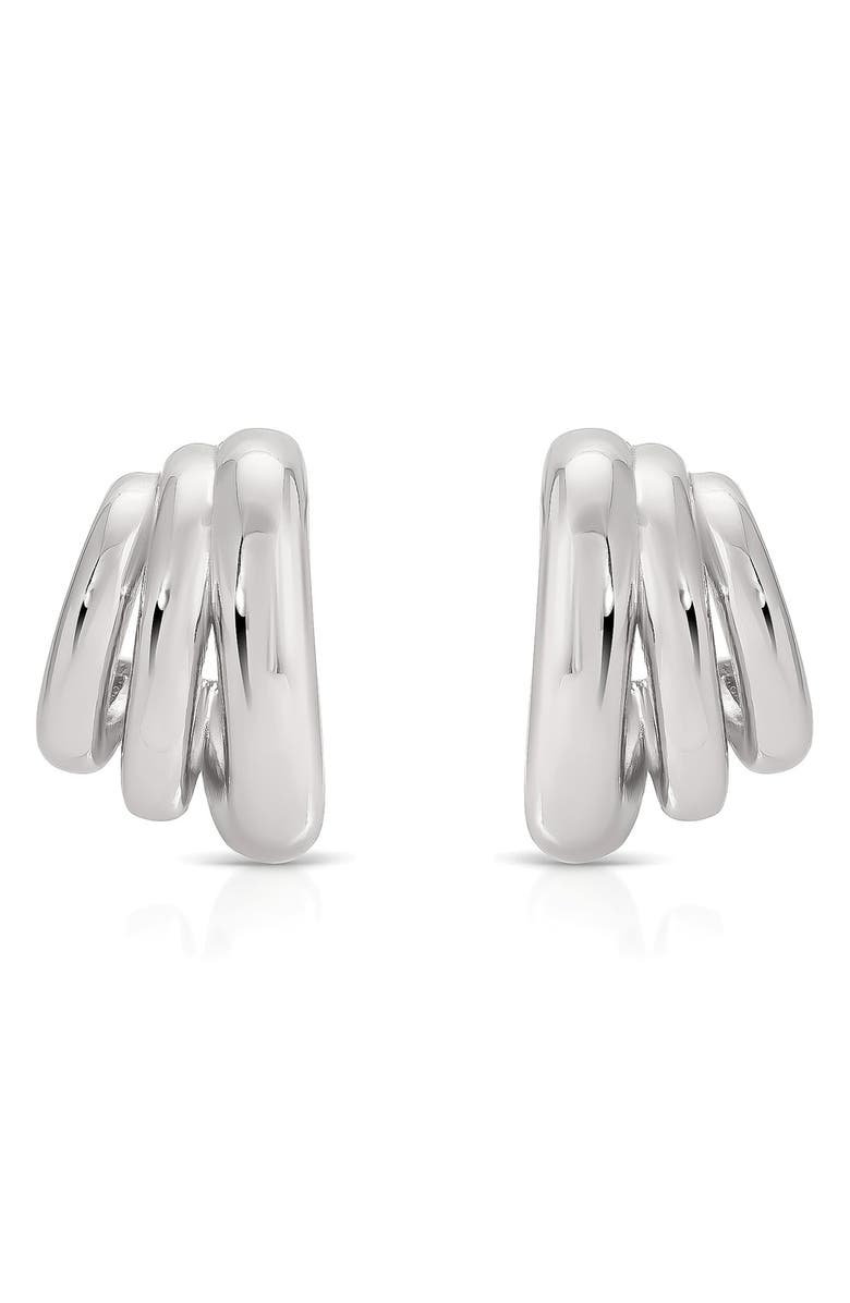 Ettika Rooted Vines Small Hoop Earrings, Main, color, Silver