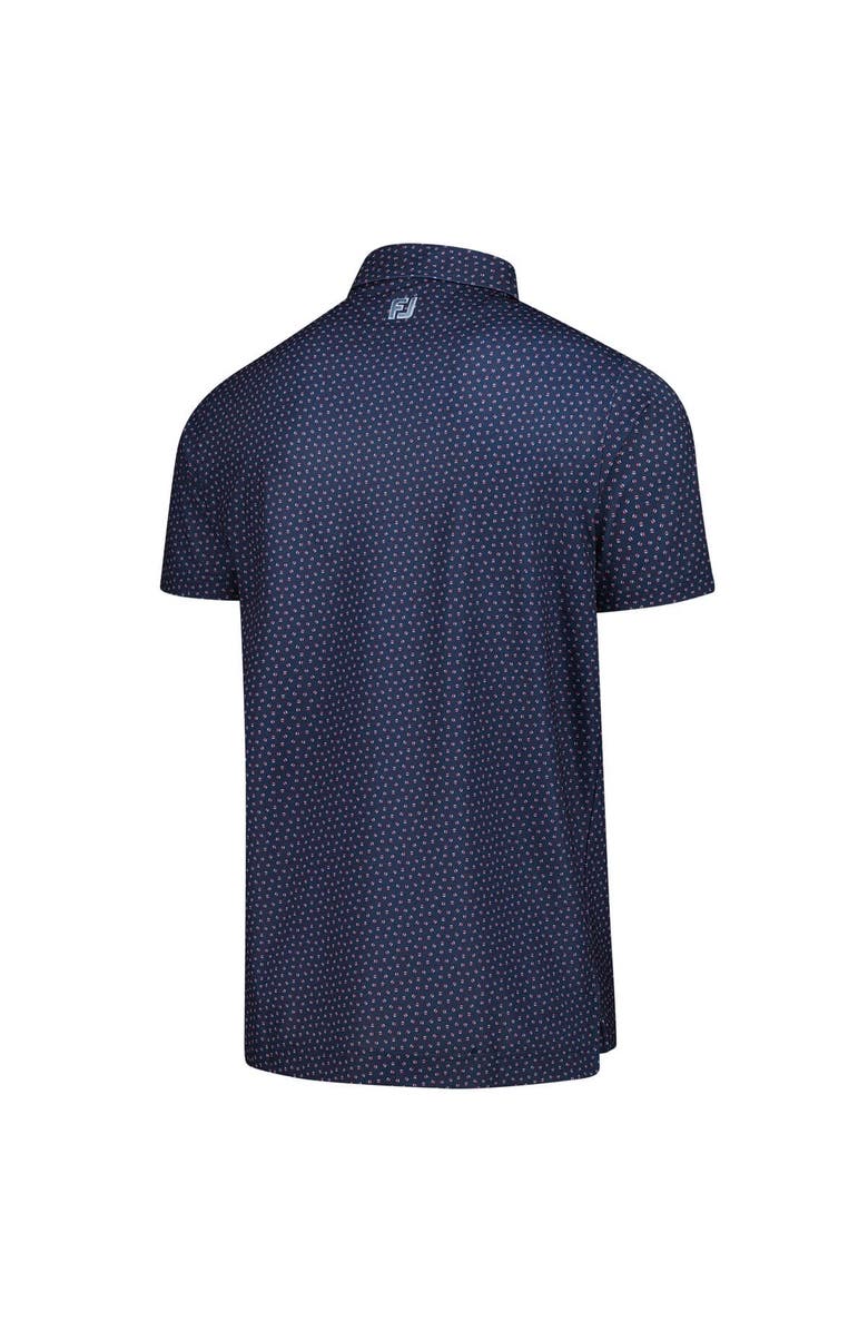 FOOTJOY Men's FootJoy  Navy THE PLAYERS ProDry Bounce Print Stretch Pique Polo, Alternate, color, Navy