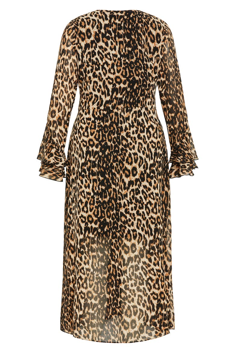 Carter Print Tie Waist Long Sleeve Maxi Dress, Alternate, color, LEOPARD