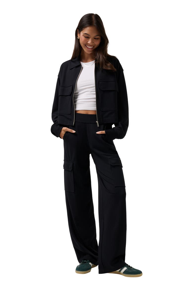 Friday Ponte Utility Pants, Alternate, color, BLACK