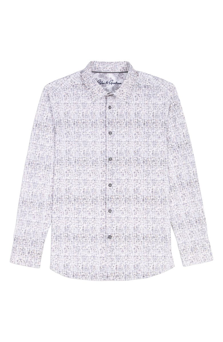 Robert Graham Hammersmith Knit Button-Up Shirt, Alternate, color, White Multi