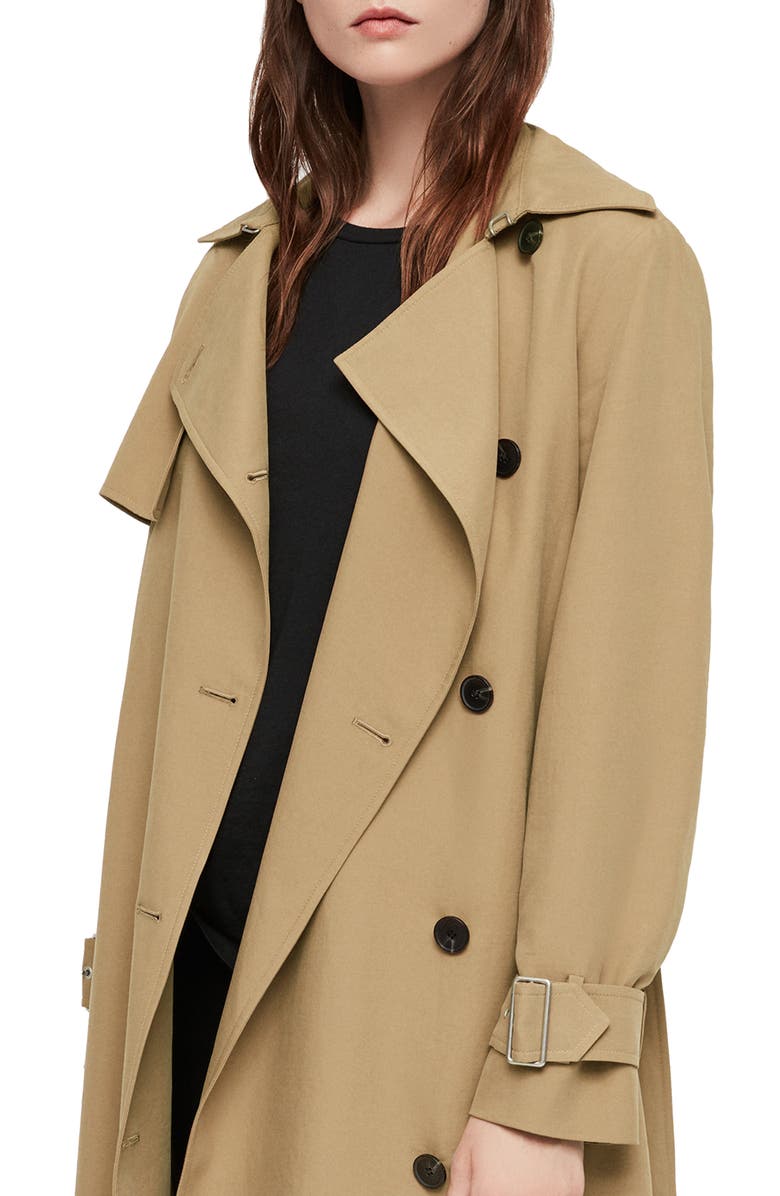 AllSaints Myla Trench Coat, Alternate, color, 
