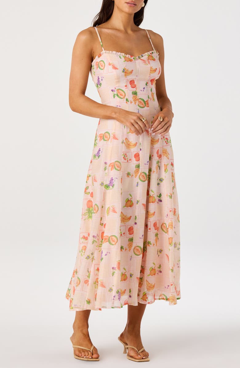 ASTR the Label Jaylynn Ruffle Seamed Dress, Alternate, color, Pink Fruit Multi