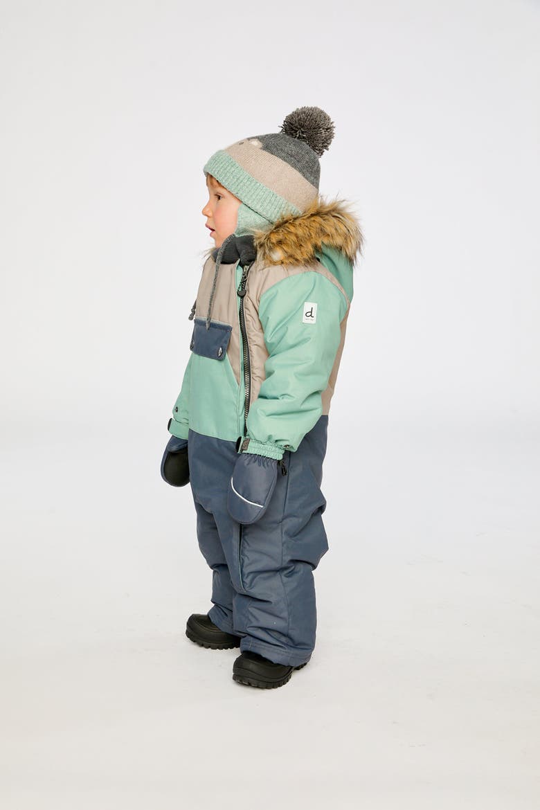 Play Car Seat Crotch Zipper Fleece Neckwarmer One Piece Snowsuit, Alternate, color, Cool Dark Grey