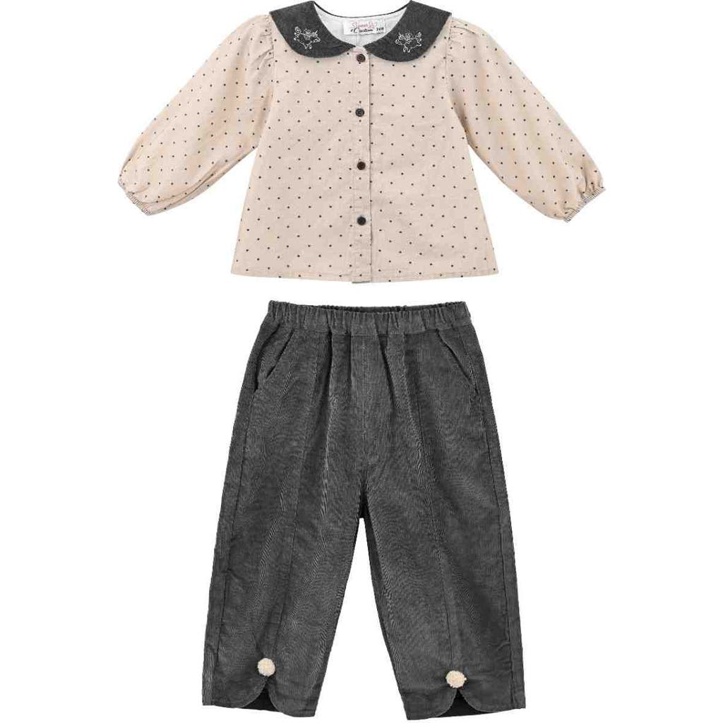 Sweet Cactus Babies' Polka Dot Outfit In Neutral