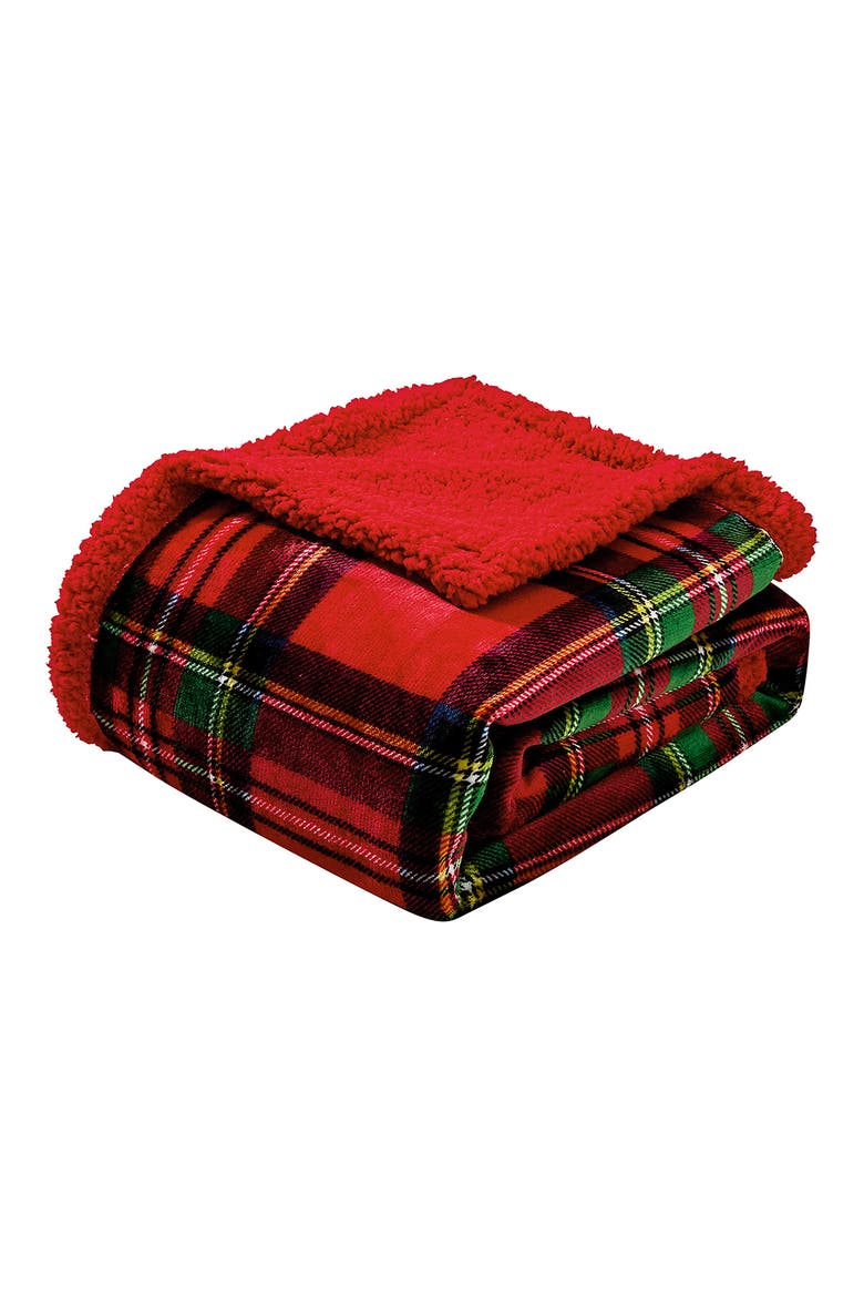 Christmas Poinsettia Throw Blanket, Main, color, RED