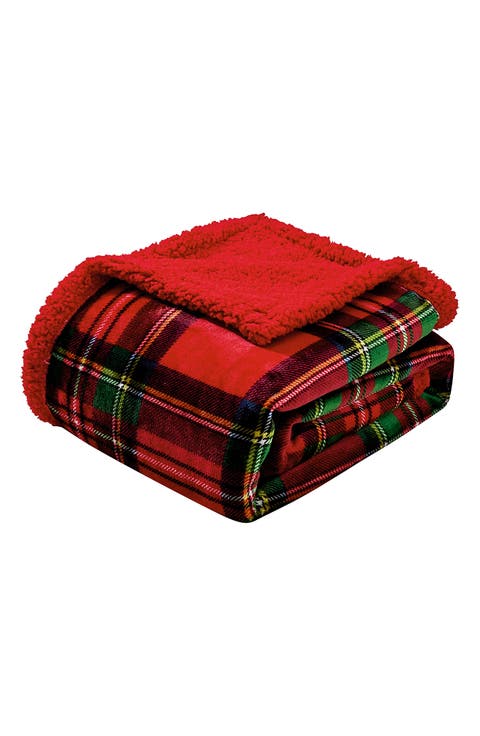 Christmas Poinsettia Throw Blanket